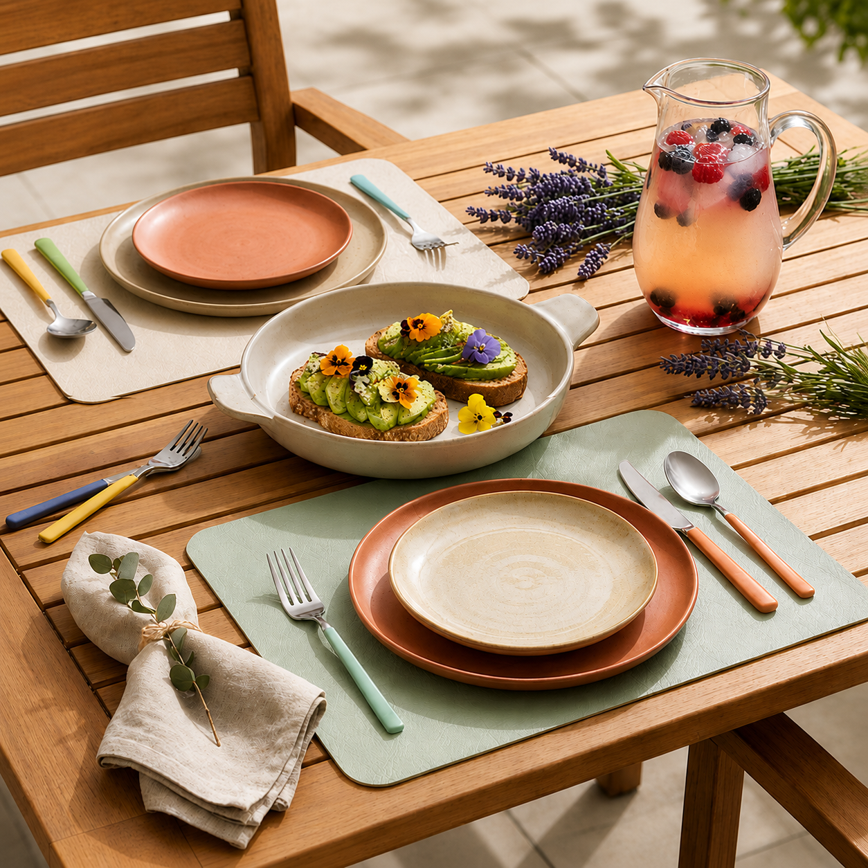 Yelona Premium Double-Sided PU Leather Placemat Set of 4 | Reversible Waterproof Heat Resistant Table Mats | Kitchen Dining Accessories | 45 x 30 cm (Mint Green & Ivory)