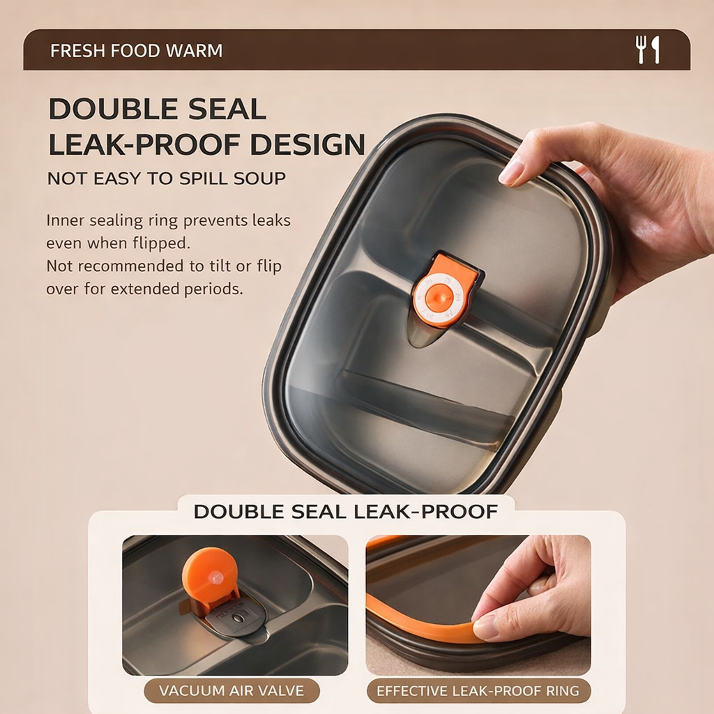 YELONA Stainless Steel 2 Bento Divided Lunch Box Containers & Insulated Lunch Bag | 304 Food Grade Steel Containers, Leakproof Vacuum Lid, Microwave Safe (Without Lid), Office, School Tiffin - 2400ml