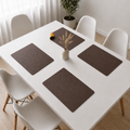 Yelona Premium Double-Sided PU Leather Placemat Set of 4 | Reversible Waterproof Heat Resistant Table Mats | Kitchen Dining Accessories | 45 x 30 cm (Brown & Turmeric)