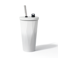 YELONA 600 ml Vacuum Insulated Tumbler with Retractable Straw | Stainless Steel Portable Mug for Hot & Cold Beverages | Leak-Proof, Twist-Off Lid Flask for Coffee, Tea, Juices & More – Gradient Grey